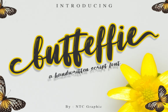 Butteffie Typeface: A Handwritten Script for Crafty Branding